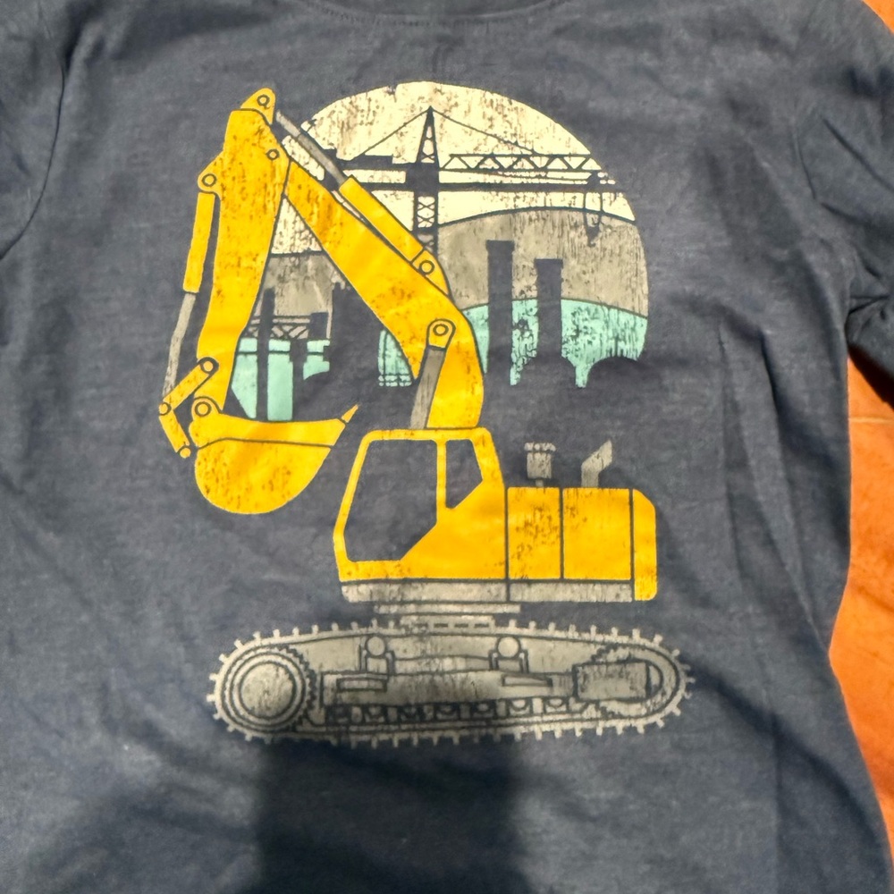 Jumping Beans Blue and Yellow Excavator Long Sleeve Tee - Picture 3 of 3